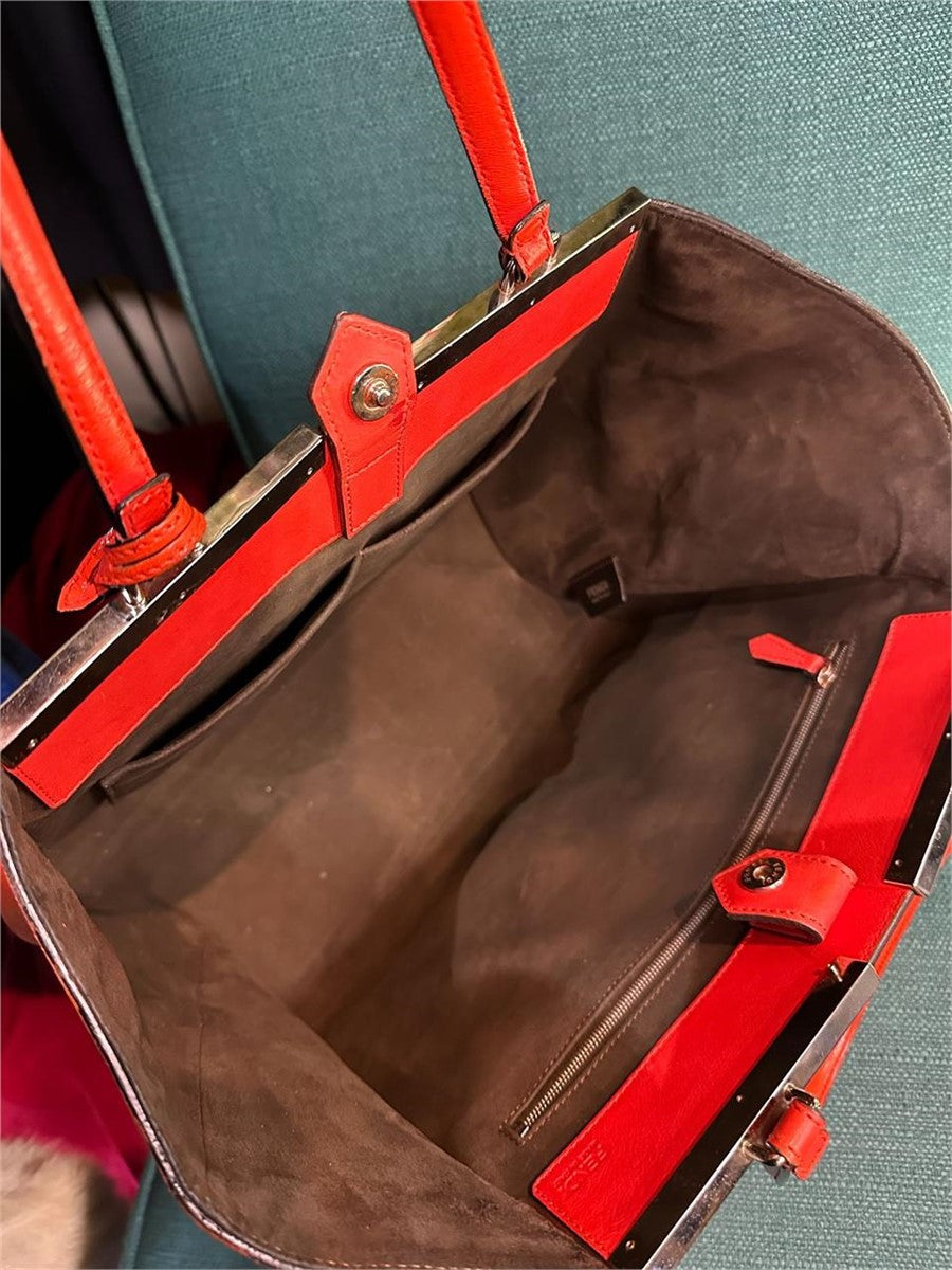 Fendi Hand Bag Red Leather