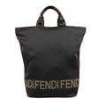 FENDI Black Nylon Shopper Tote Handbag