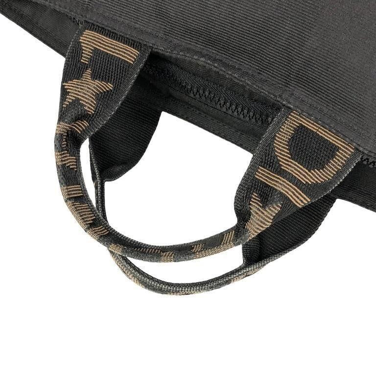 FENDI Black Nylon Shopper Tote Handbag