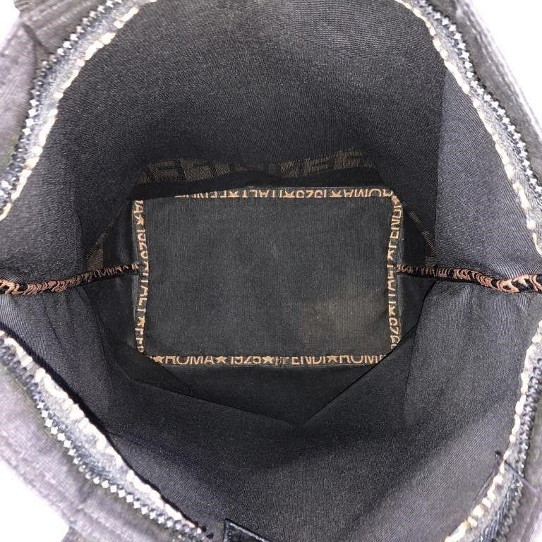 FENDI Black Nylon Shopper Tote Handbag