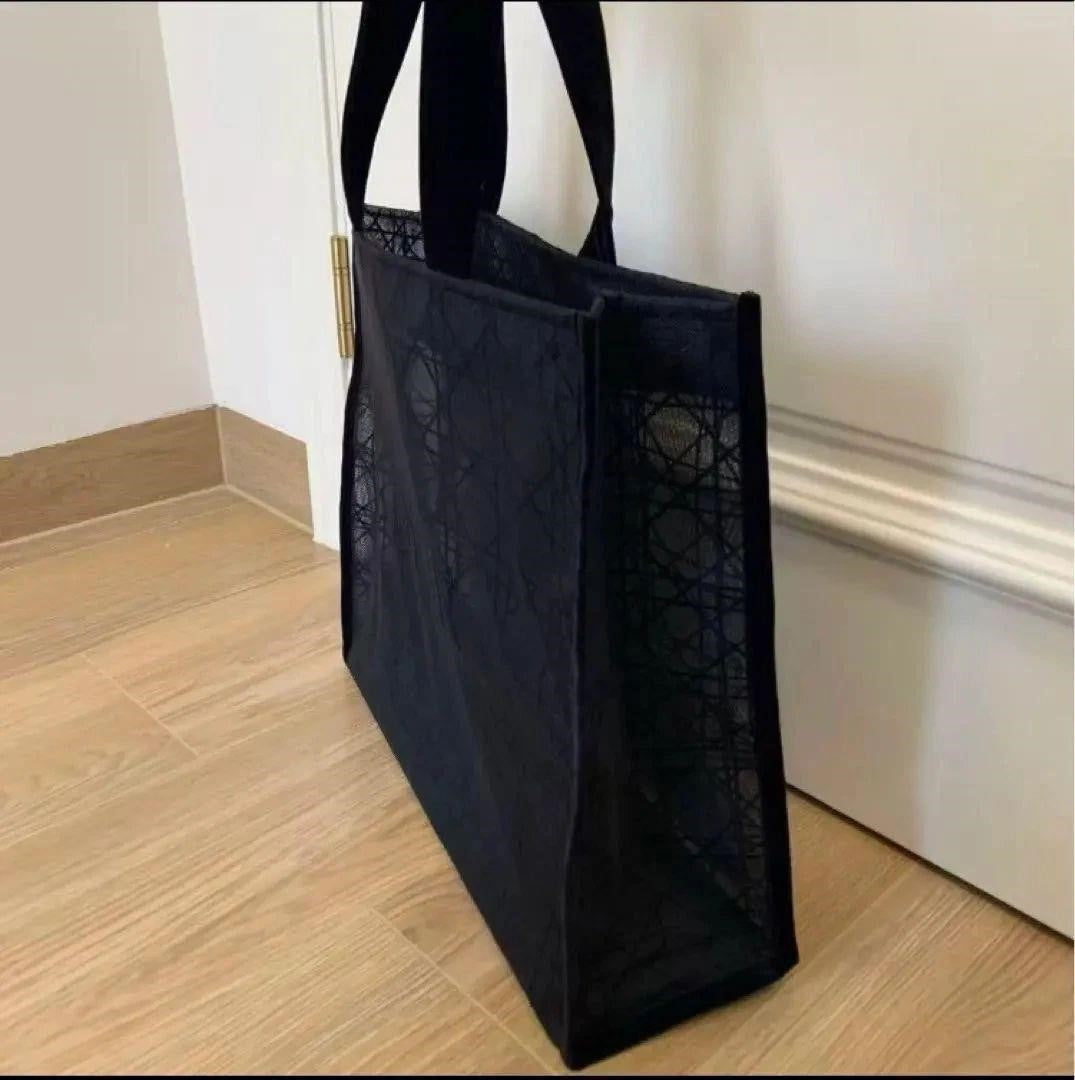 Christian Dior Mesh Tote Bag Novelty Black