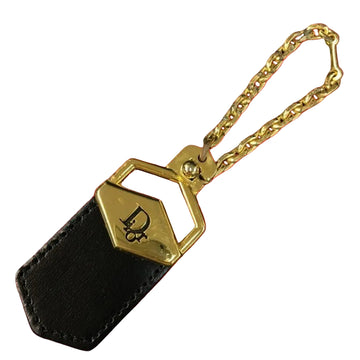 Christian Dior Logo Gold Tone Key Ring Bag Charm