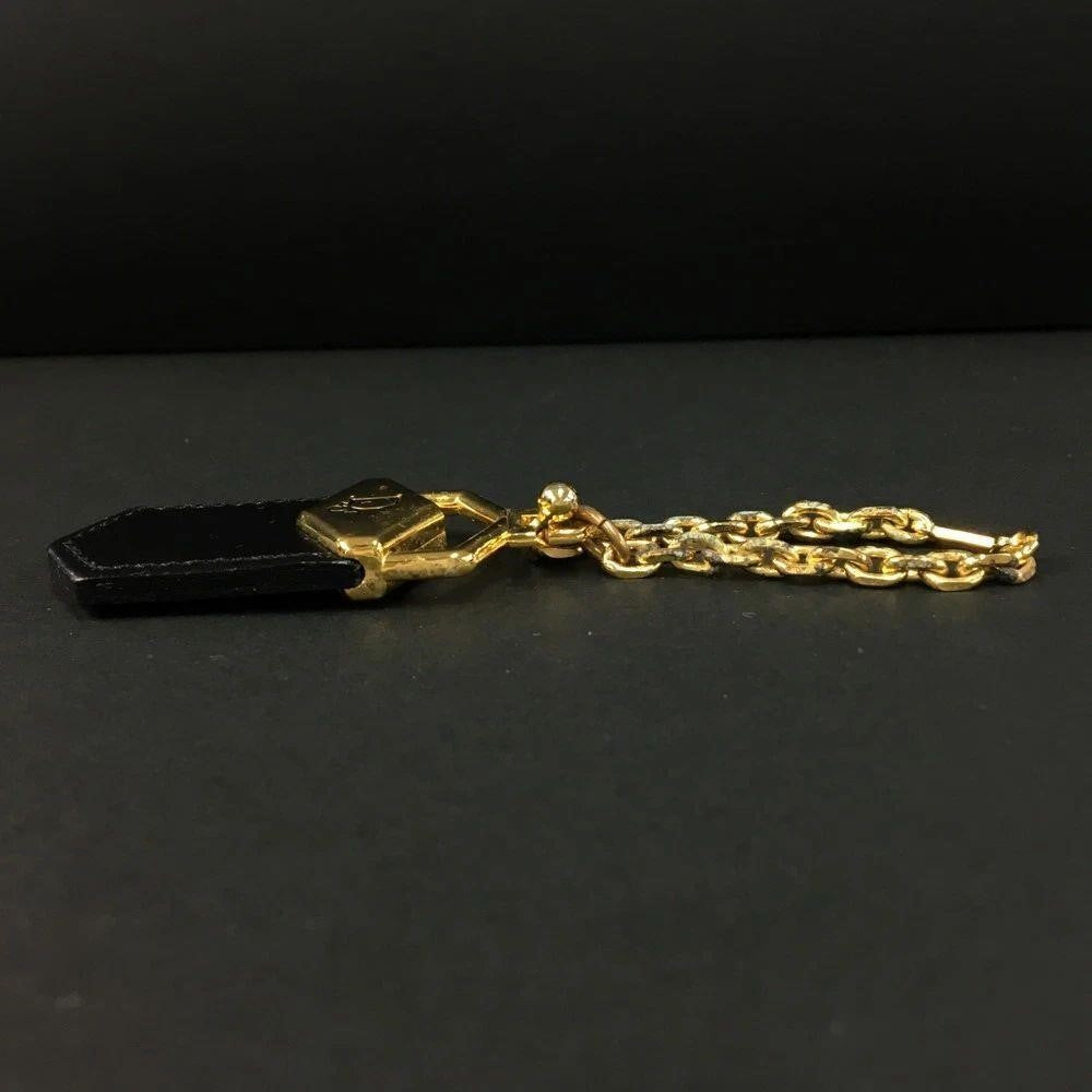 Christian Dior Logo Gold Tone Key Ring Bag Charm