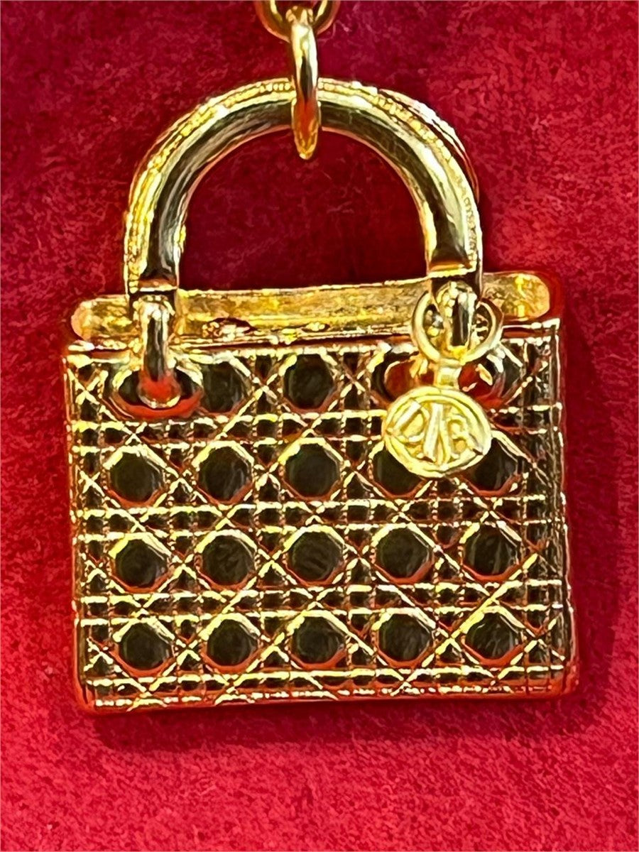 Christian Dior Purse Handbag Gold Plated Charm