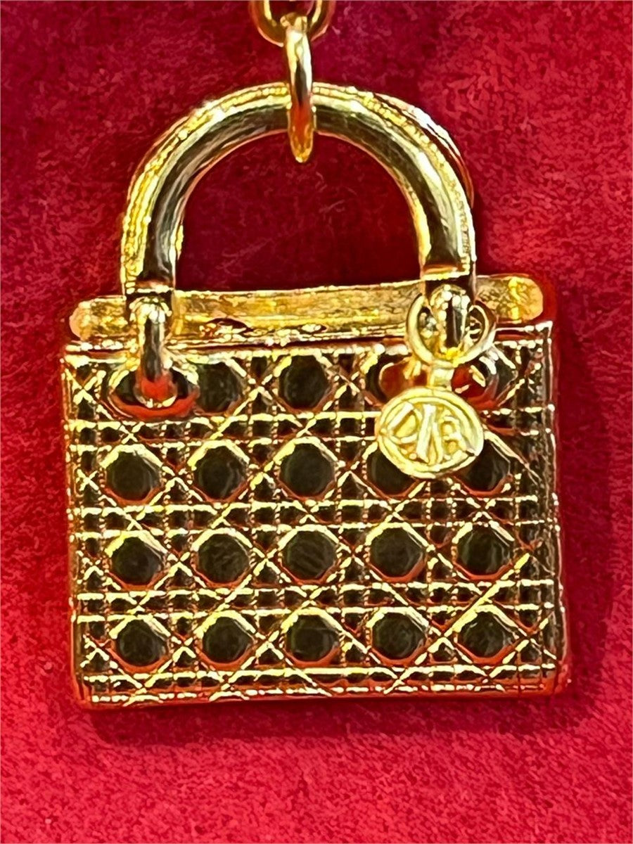 Christian Dior Purse Handbag Gold Plated Charm