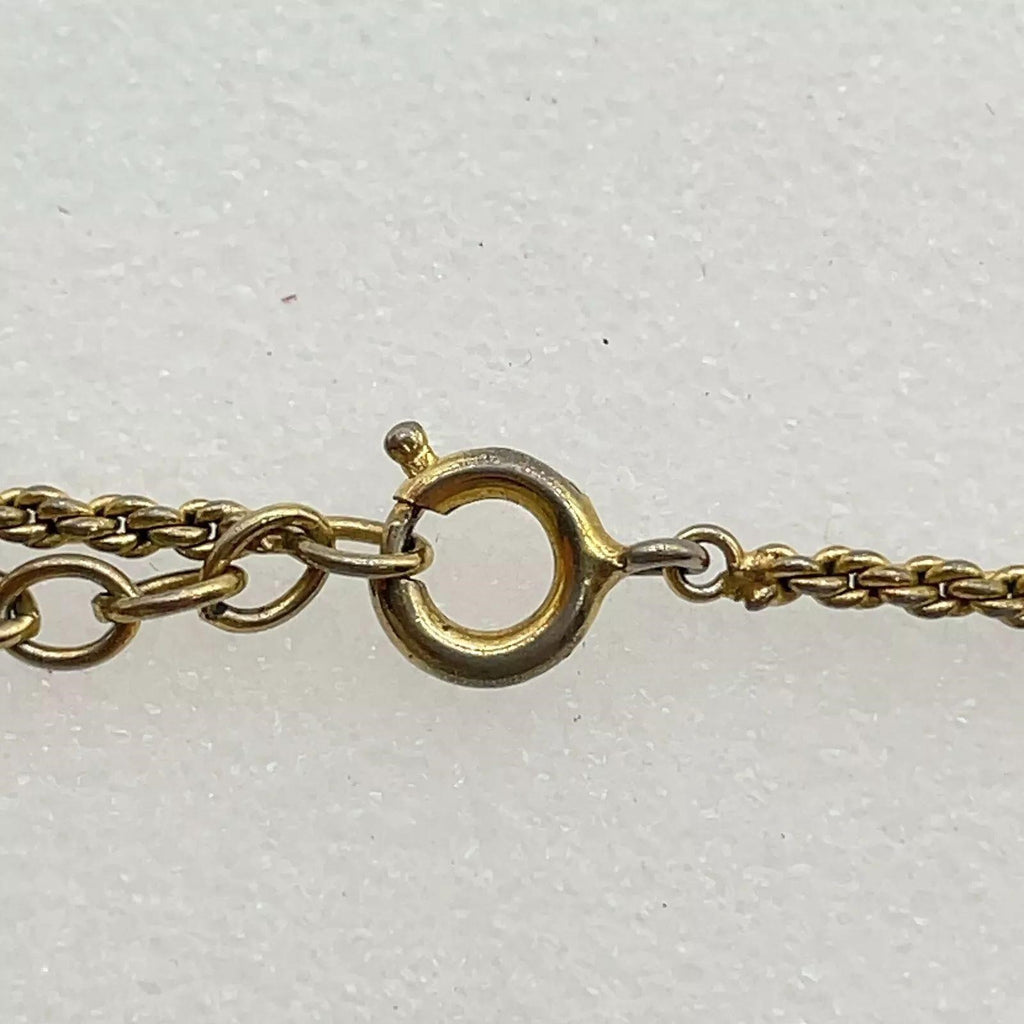 Christian Dior logo Teardrop Motif Gold Necklace