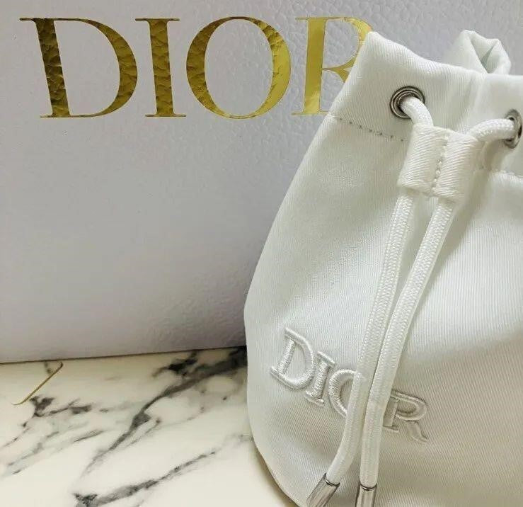 Christian Dior Pouch White Novelty Gift Logo purse