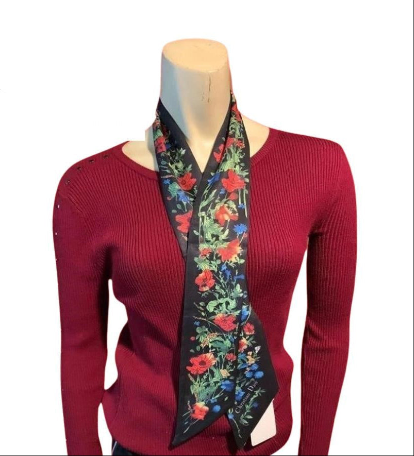 Christian Dior Silk Reversible Twilley Scarf