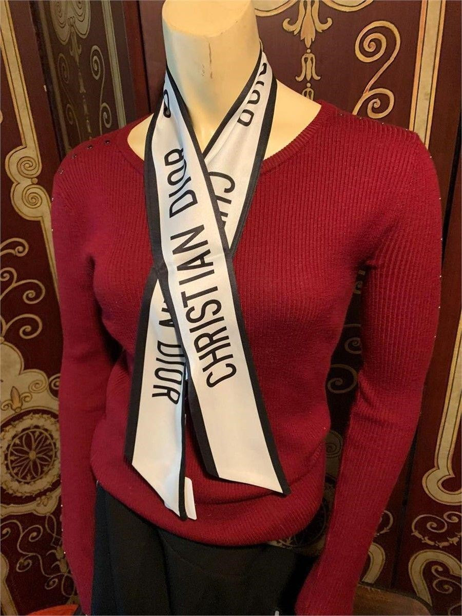 Christian Dior Silk Reversible Twilley Scarf