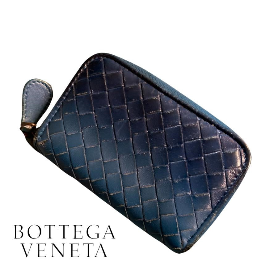 Bottega Venetta blue hombre, small zippy wallet
