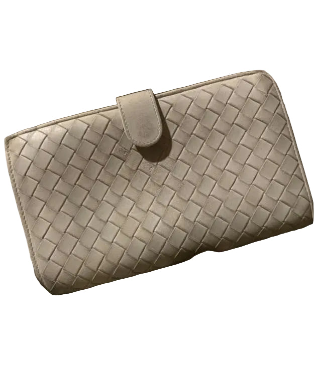 Bottega Veneta Beige Intrecciato Woven Wallet