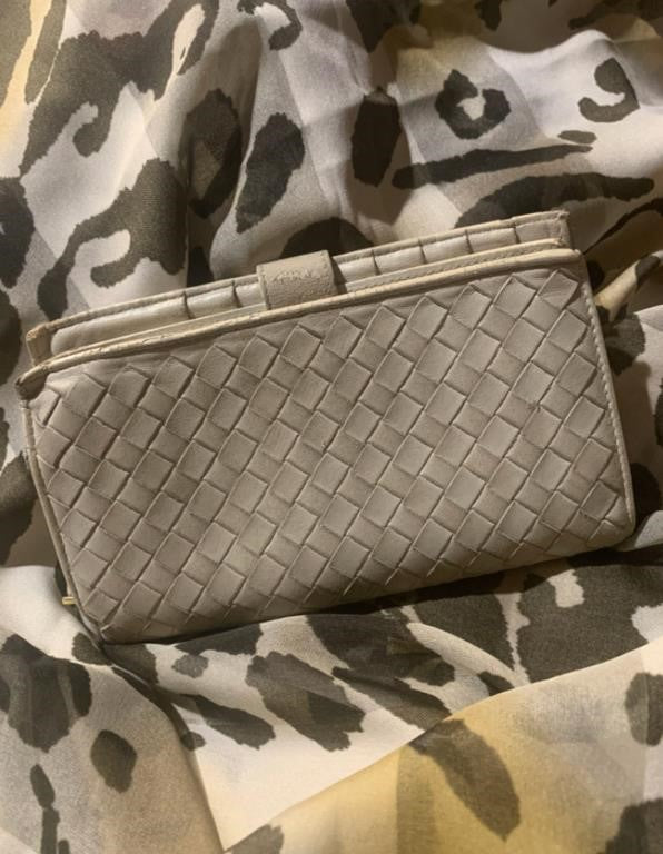 Bottega Veneta Beige Intrecciato Woven Wallet