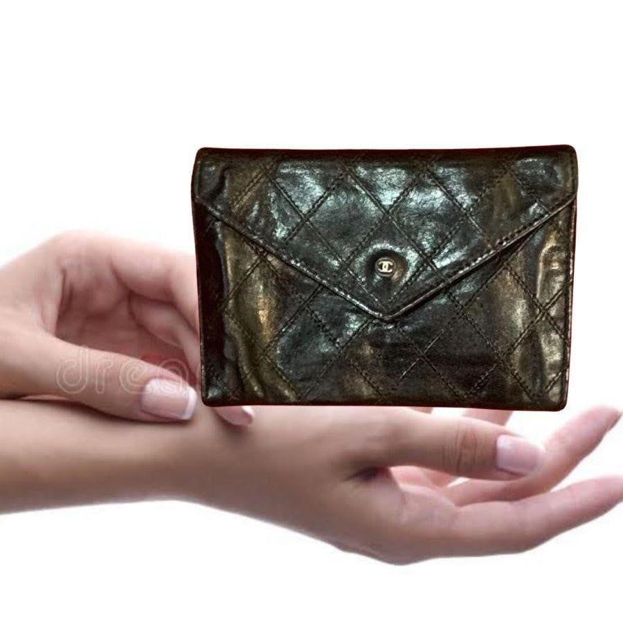 Vintage Chanel Quilted Leather envelope wallet