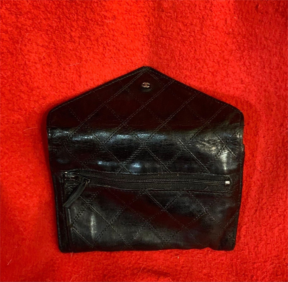 Vintage Chanel Quilted Leather envelope wallet