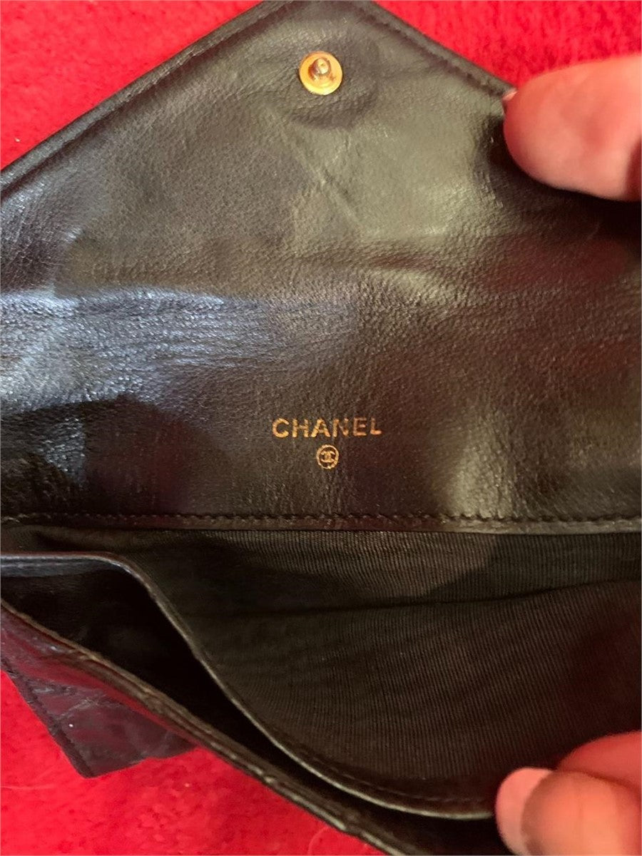 Vintage Chanel Quilted Leather envelope wallet