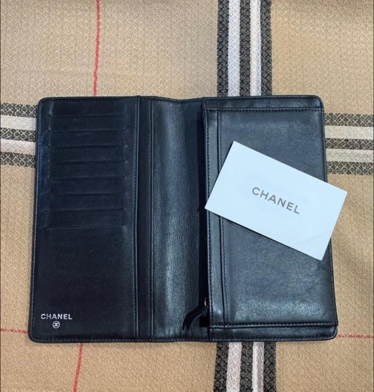 CHANEL Classic Unisex CC Window Pane Long Wallet
