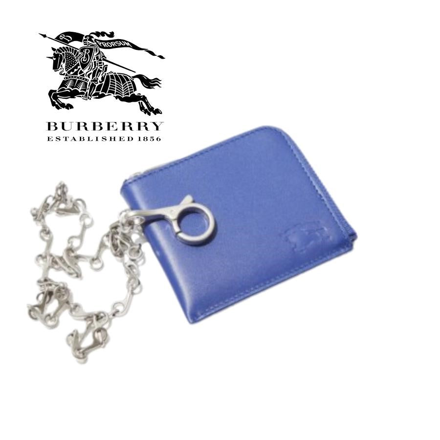 Burberry Mens Leather Wallet - B Chain Blue