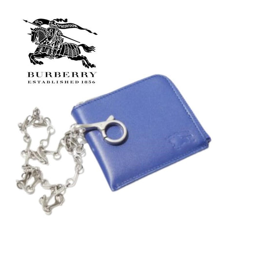 Burberry Mens Leather Wallet - B Chain Blue