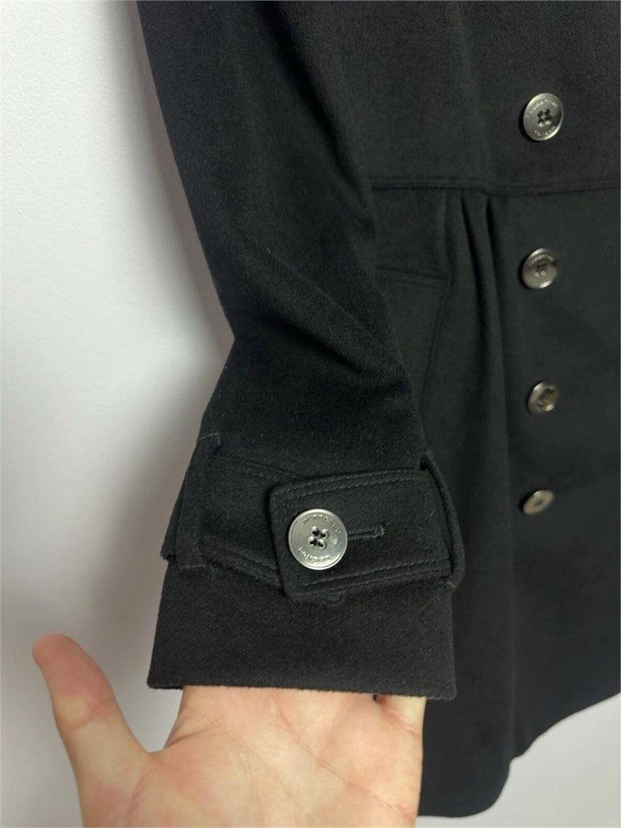 Burberry Coatbridge Fox Collar Cashmere Coat Sz 4