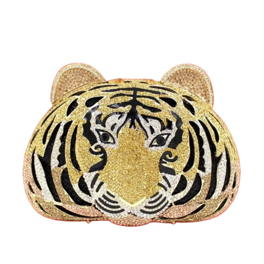 Tiger Clutch Purse Animal Crystal Evening Clutch