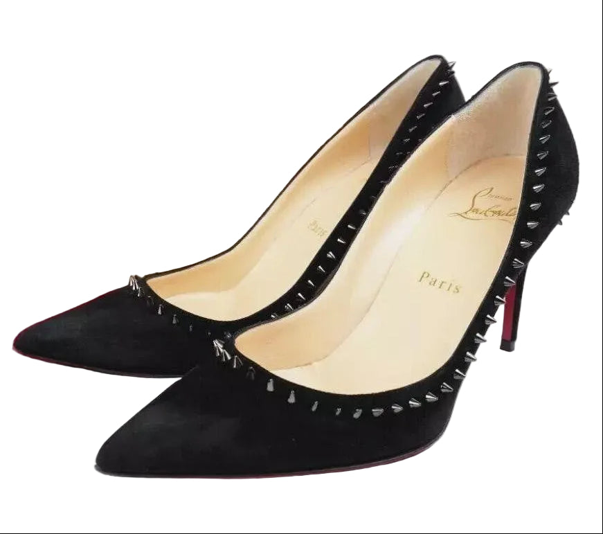 Christian Louboutin Angelina 100 Black Spikes Heel