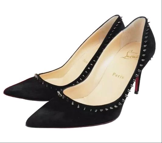 Christian Louboutin Angelina 100 Black Spikes Heel