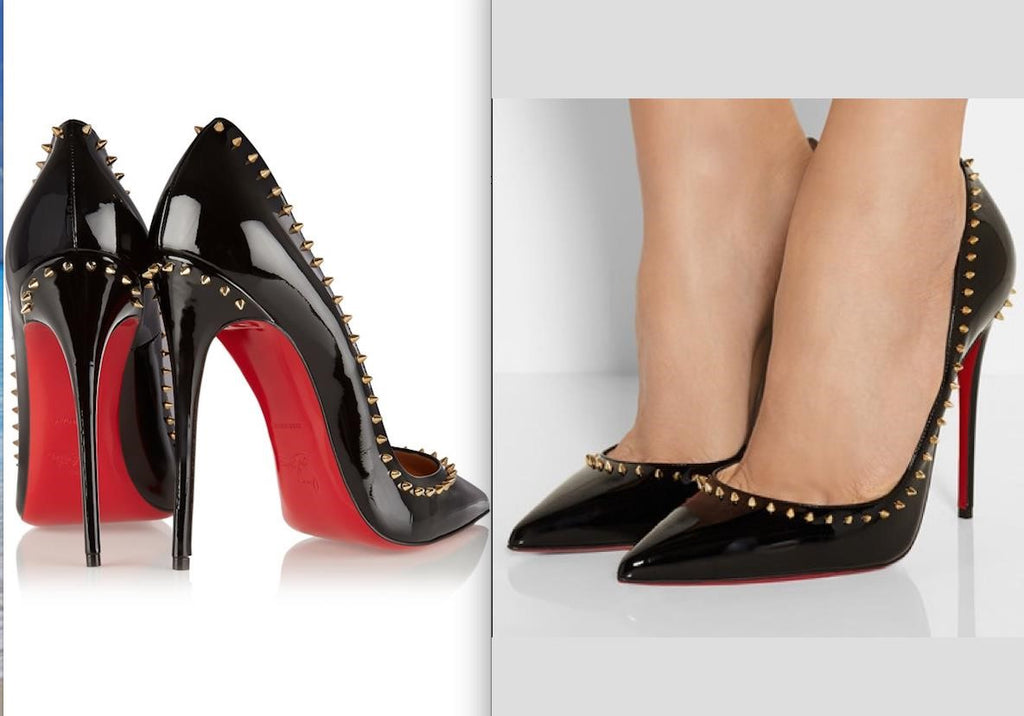 Christian Louboutin Angelina 100 Black Spikes Heel