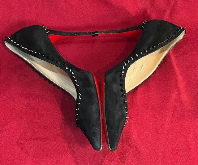 Christian Louboutin Angelina 100 Black Spikes Heel