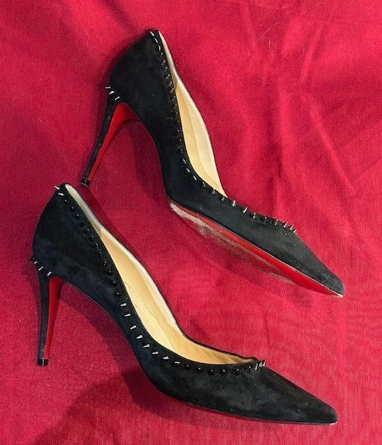 Christian Louboutin Angelina 100 Black Spikes Heel