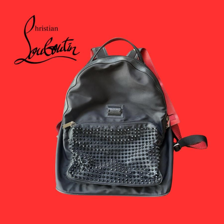 Christian Louboutin  Stud Embellished Nylon Backpack