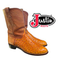 JUSTIN ROPERS OSTRICH SKIN BOOTS 7B