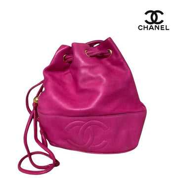 CHANEL Shoulder bag Gold Metal Hot Pink w/ Pouch