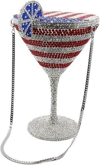 Goblet Rhinestone Evening Bag America Cup