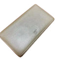 CHANEL Wallet Bifold Coco Mark Beige Silver