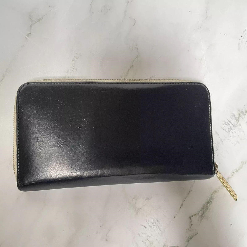 Chanel Wallet CC Leather Black Round Zip Wallet