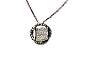David Yurman Sterling Silver Infinity Pave Diamond