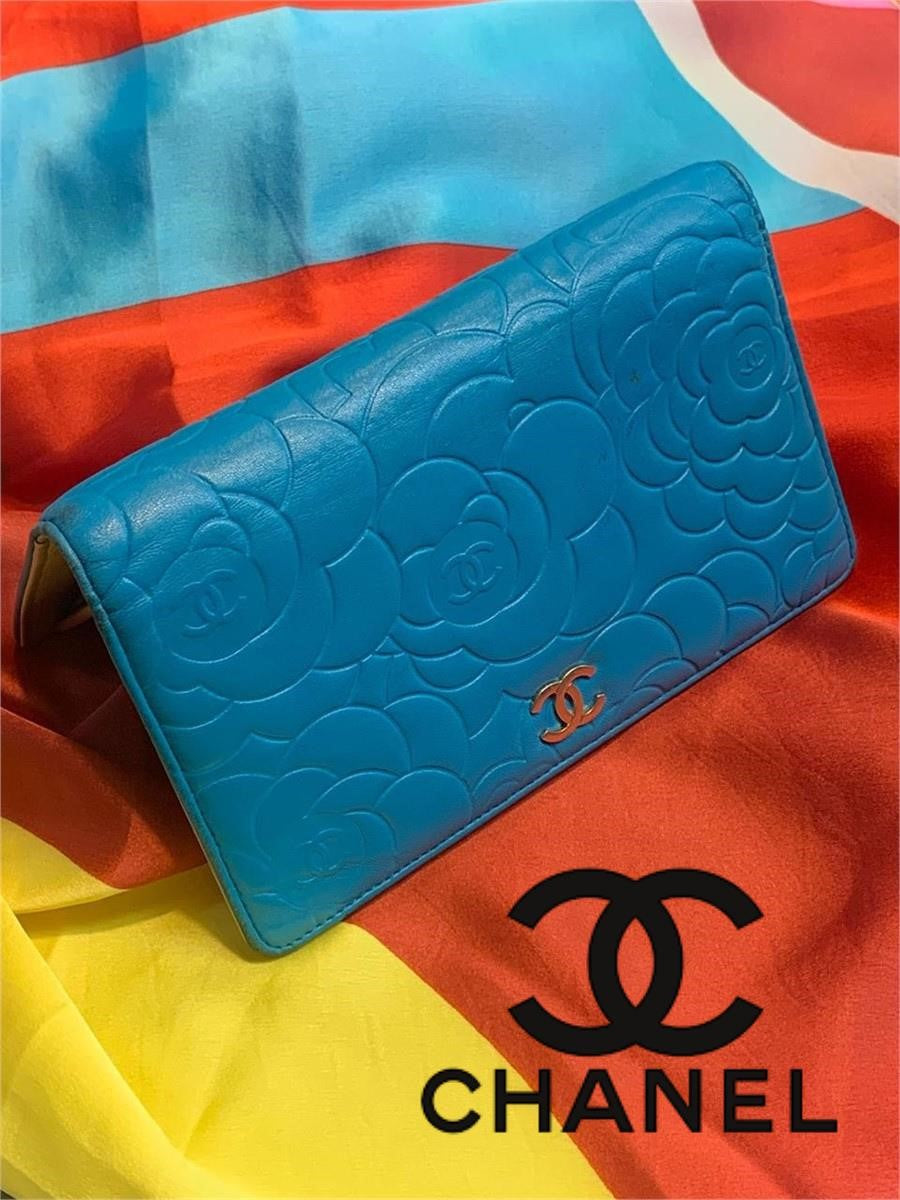 Chanel Aqua Camilla Lambskin Wallet
