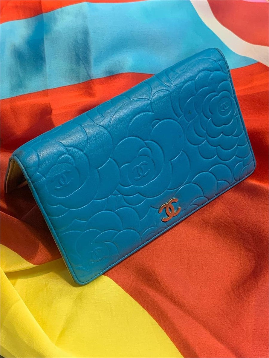 Chanel Aqua Camilla Lambskin Wallet