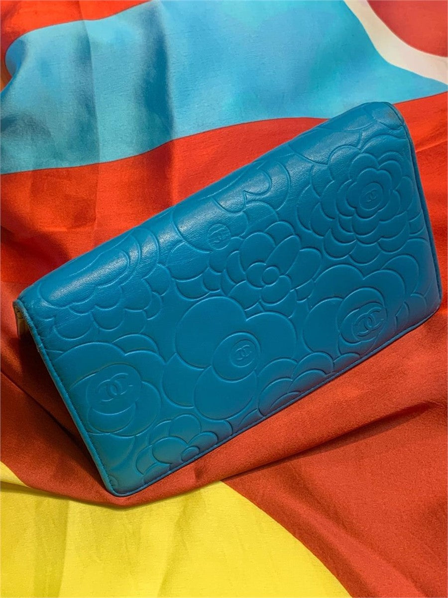 Chanel Aqua Camilla Lambskin Wallet