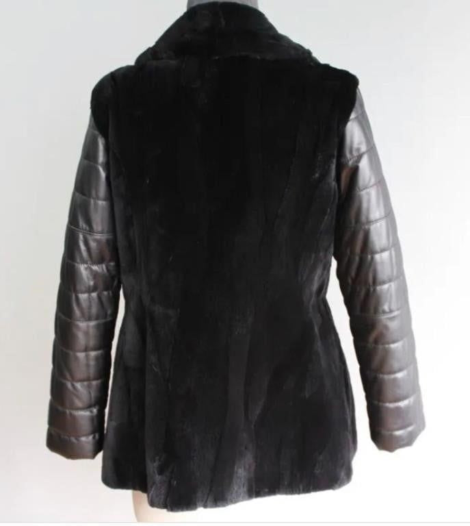 NWT Black Sheared Beaver Jacket