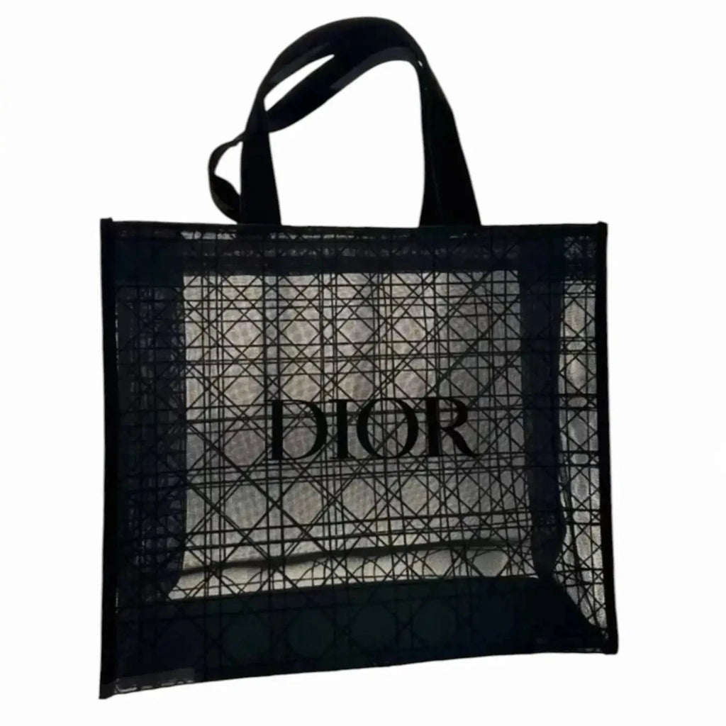 Christian Dior Mesh Tote Bag Novelty Black