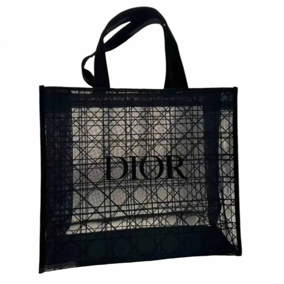 Christian Dior Mesh Tote Bag Novelty Black