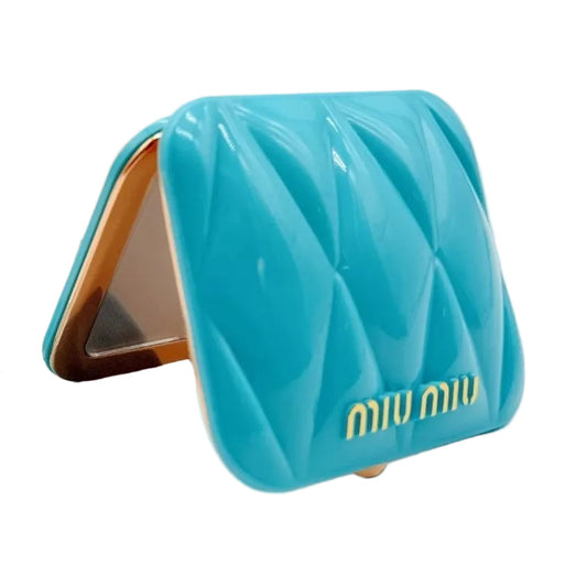 Miu Miu Beauty Compact Double Face Mirror w/ Pouch Blue Vanity